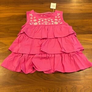NWT Size 9-10 Mini Boden Pink Ruffled Tank Top
